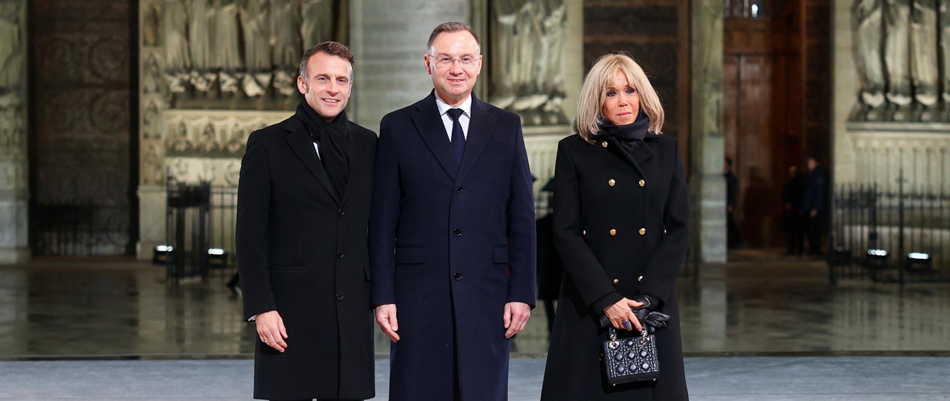 Visite du Président de la République de Pologne Andrzej Duda à l'occasion de la réouverture de la cathédrale Notre-Dame de Paris