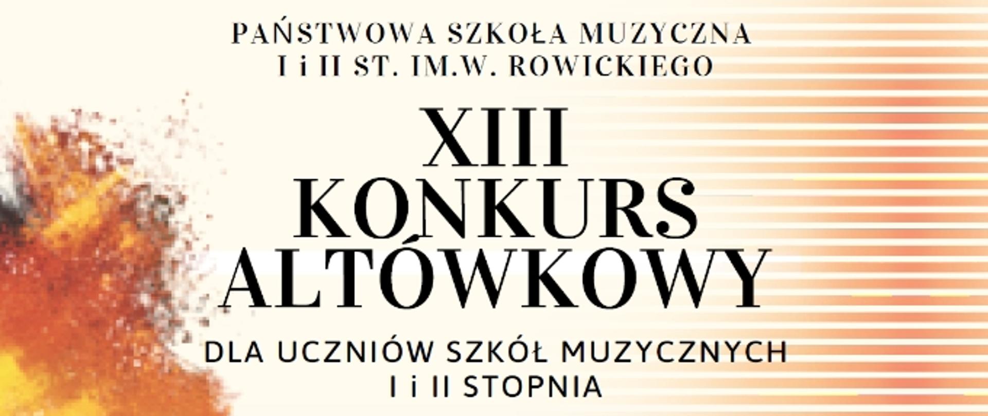 PLAKAT XIII KONKURS ALTÓWKOWY