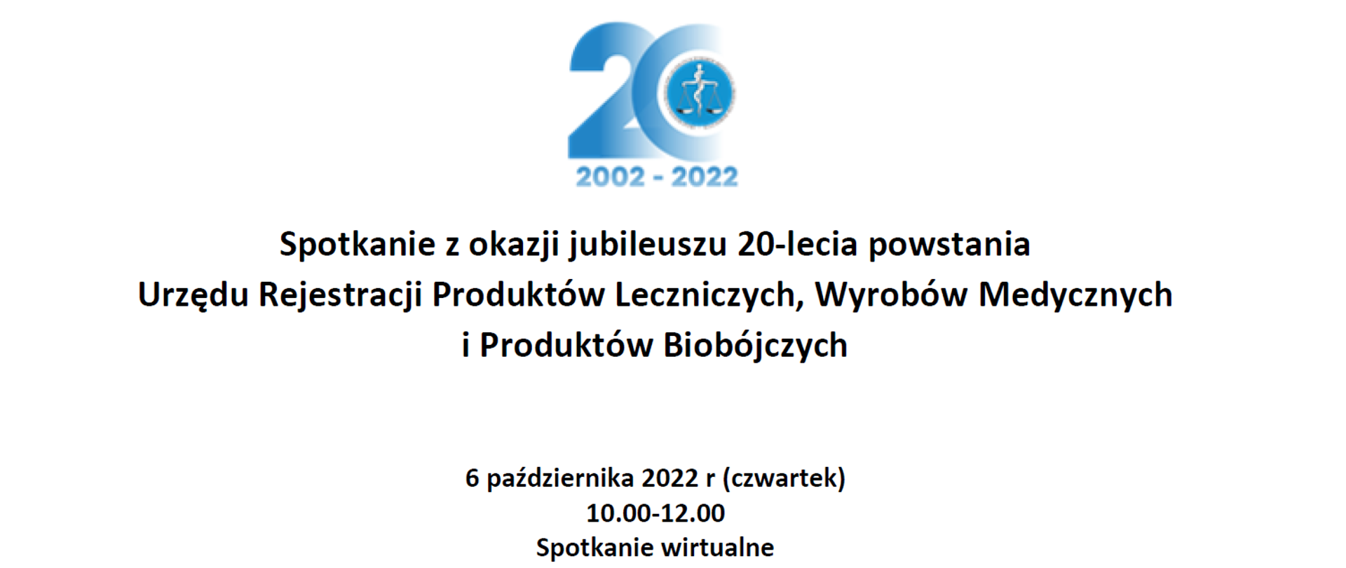 Logo jubileuszowe Urzędu oraz informacja o spotkaniu