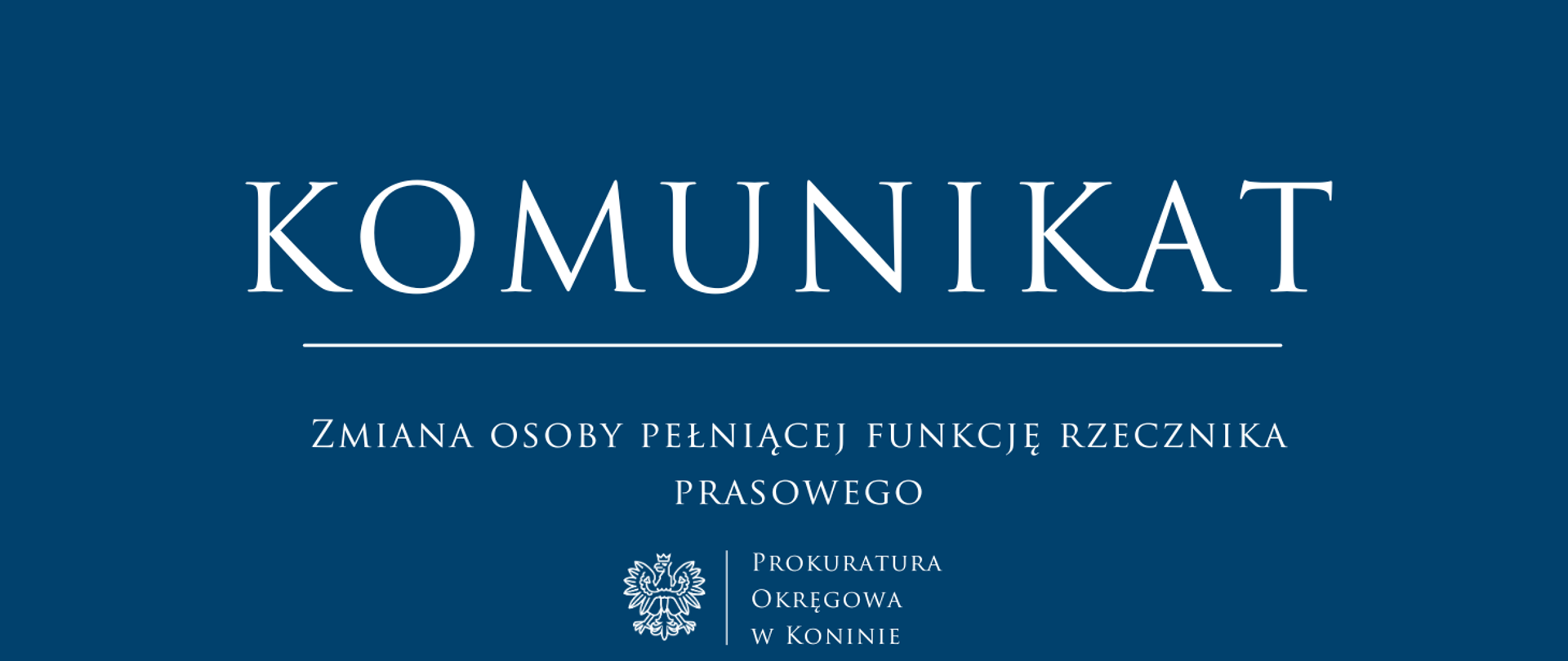 Zmiana osoby pełniącej funkcję rzecznika prasowego