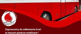 Na zdjęciu widać symbol Regionalnego Centrum Krwiodawstwa i Krwiolecznictwa oraz cześć autobusu.
