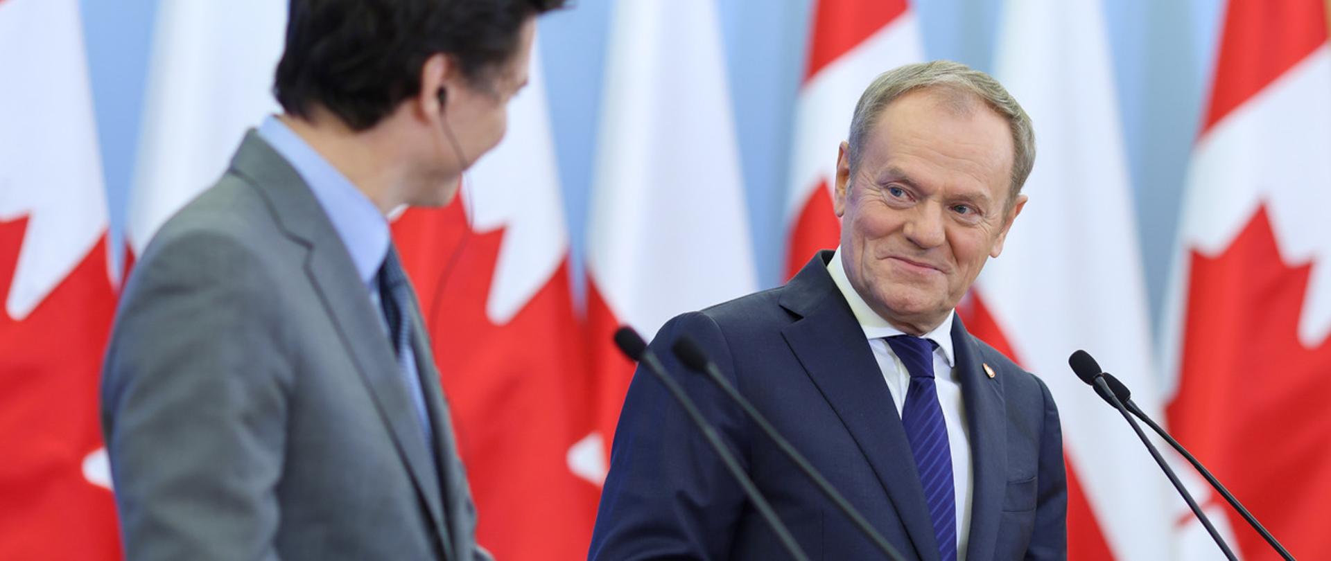 Prime Ministers Donald Tusk and Justin Trudeau in Warsaw 