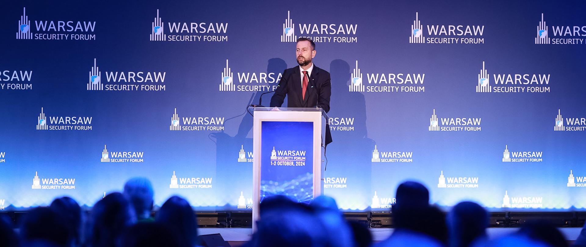 1 października 2024 r. w Warszawie, Władysław Kosiniak-Kamysz, wicepremier-minister obrony narodowej uczestniczył w sesji otwarcia Warsaw Security Forum organizowanego przez Fundację im. Kazimierza Pułaskiego. Fot. Krzysztof Niedziela/CO MON