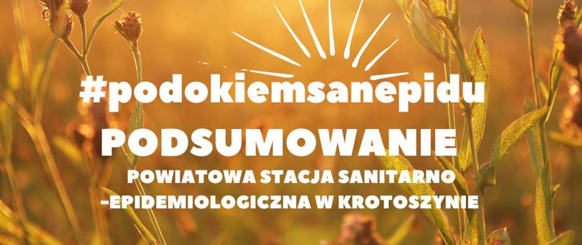 #PODOKIEMSANEPIDU - Podsumowanie Powiatowa Stacja Sanitarno - Epidemiologiczna w Krotoszynie - grafika