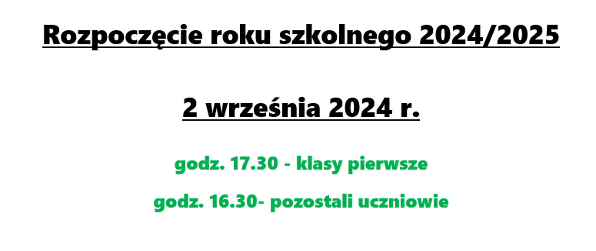 Plakat dotyczący rozpoczęcia nowego roku szkolnego 2024/2025