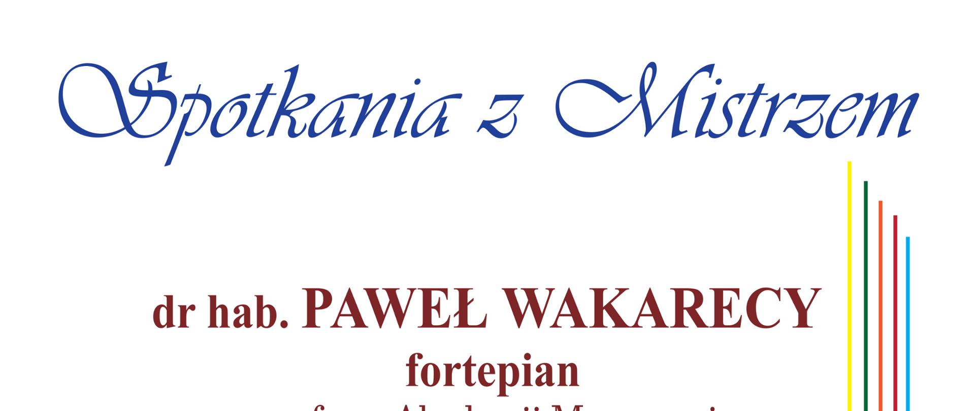 na białym tle kolorowymi literami zaproszenie na warsztaty pianistyczne 15 listopada od 10 do 18