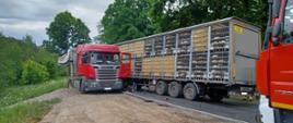 Wypadek dwóch samochodów ciężarowych w miejscowości Mławka