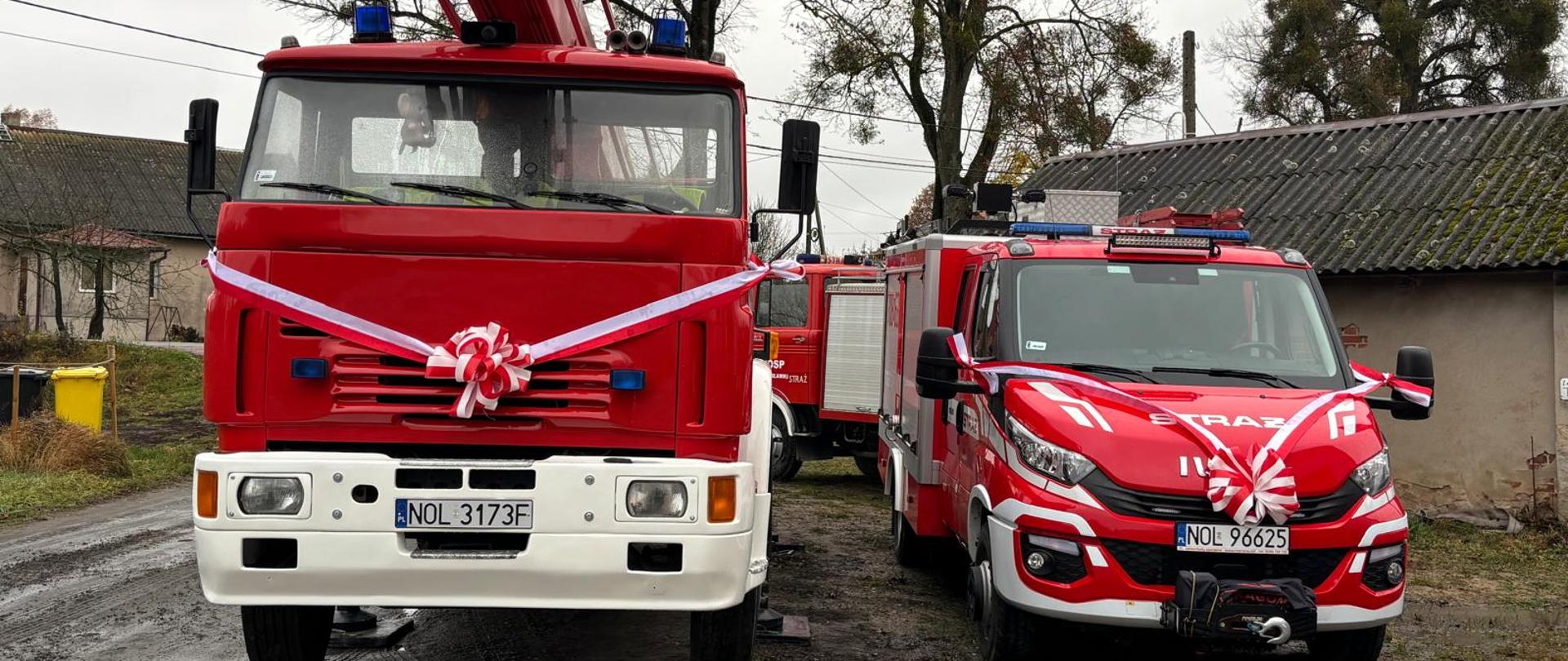 Uroczystość z okazji przekazania pojazdów pożarniczych jednostce OSP Kwiecewo oraz OSP Worławki 