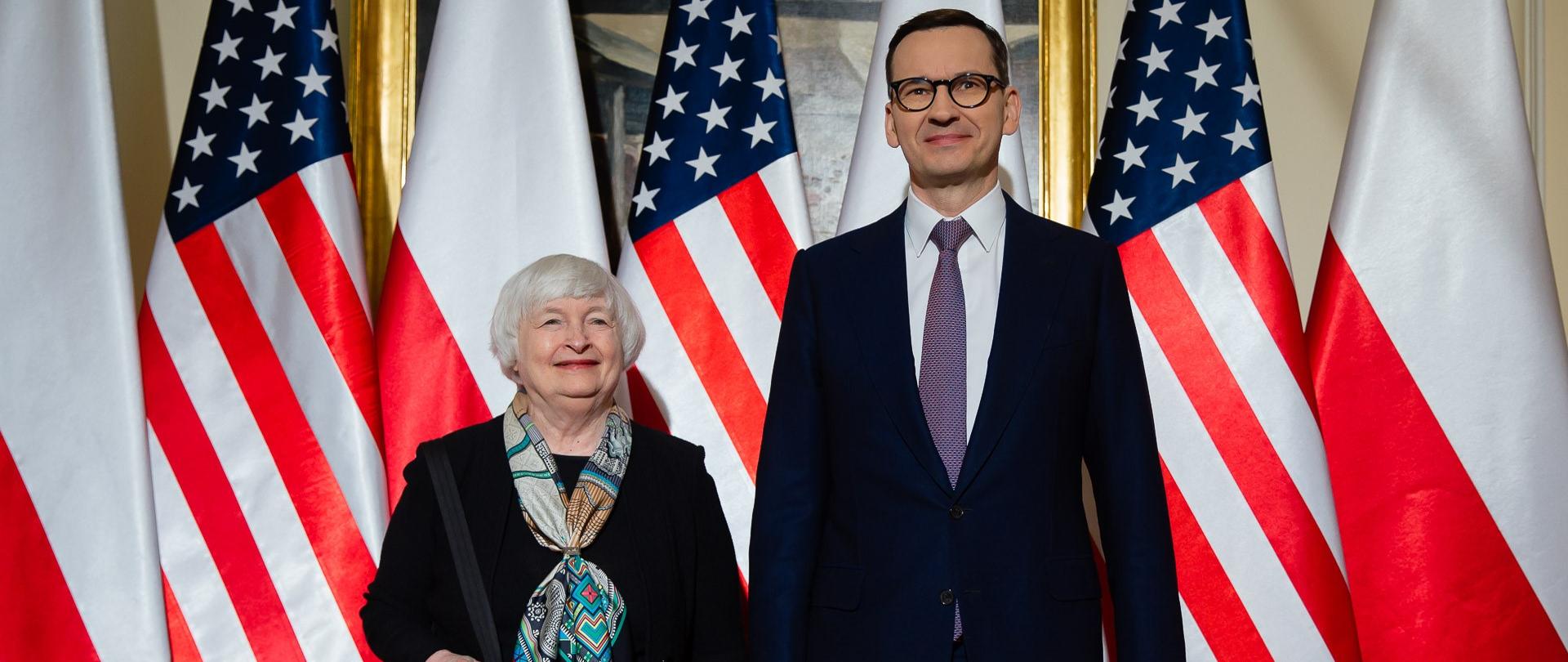 Meeting of Prime Minister Mateusz Morawiecki with the US Treasury Secretary Janet Yellen at the Chancellery of the Prime Minister