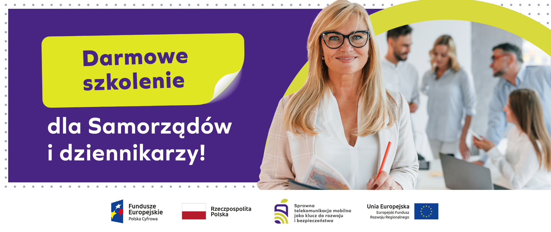 Zdjęcie z napisem Darmowe szkolenie dla Samorządów i dziennikarzy!