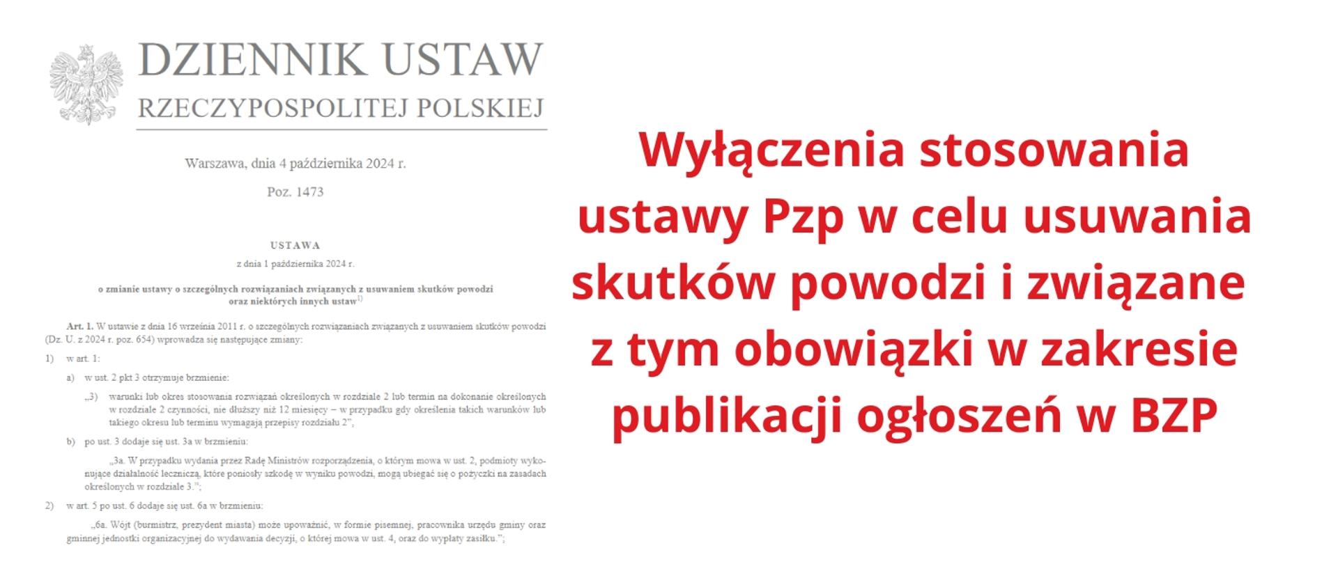 Publikacja w Dzienniku Ustaw - specustawa powodziowa