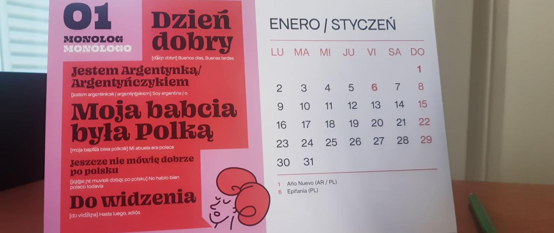 Kalendarz na 2023 rok to kolejny etap promocji nauki języka polskiego w Argentynie.