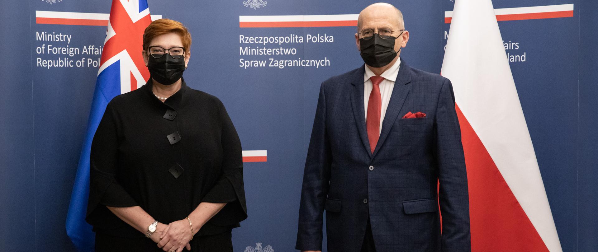 Minister Zbigniew Rau powitał w Warszawie szefową australijskiej dyplomacji Marise Payne