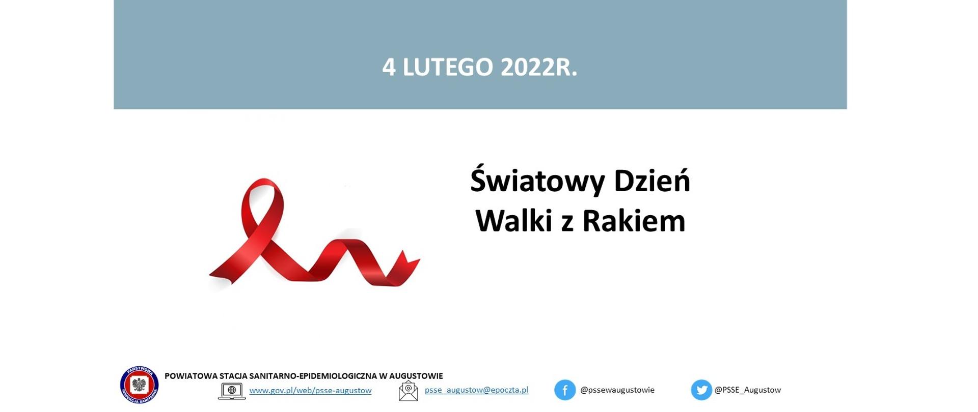 4 Lutego 2022r Światowy DzieŃ Walki Z Rakiem Powiatowa Stacja Sanitarno Epidemiologiczna W 3390