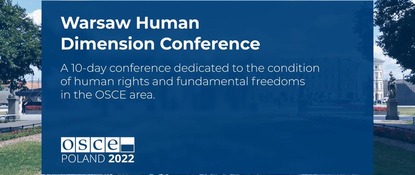 Media advisory Warsaw Human Dimension Conference Poland in the OSCE