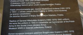 uroczystość przekazania kopii munduru Gen. Władysława Andersa dla Muzeum Zwycięstwa w Taszkencie_26.11.2021