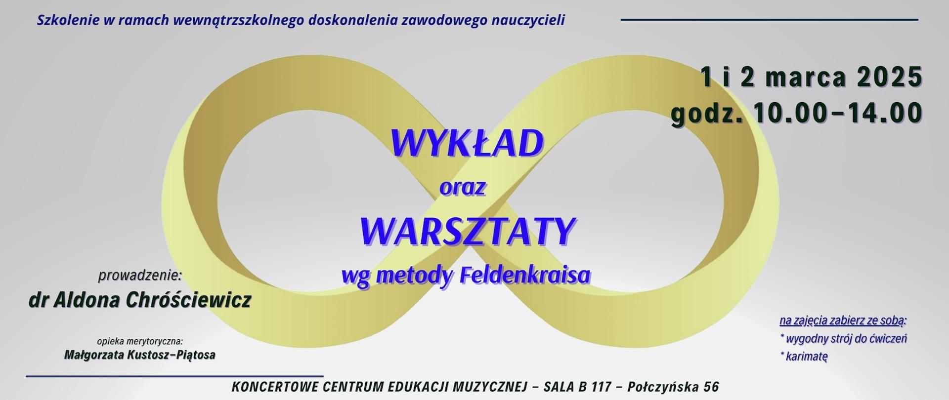 Baner - Wykład i warsztaty wg metody Feldenkraisa - dr. Aldona Chróściewicz, 1 i 2 marca 2025, Połczyńska 56