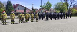 Strażacy stoją w pododdziałach