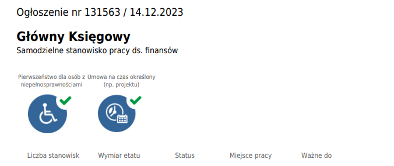 Ogłoszenie Nr 131563 O Naborze Na Stanowisko Główny Księgowy W ...