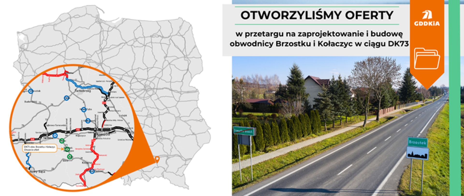 Infografika z mapą pokazującą lokalizację inwestycji