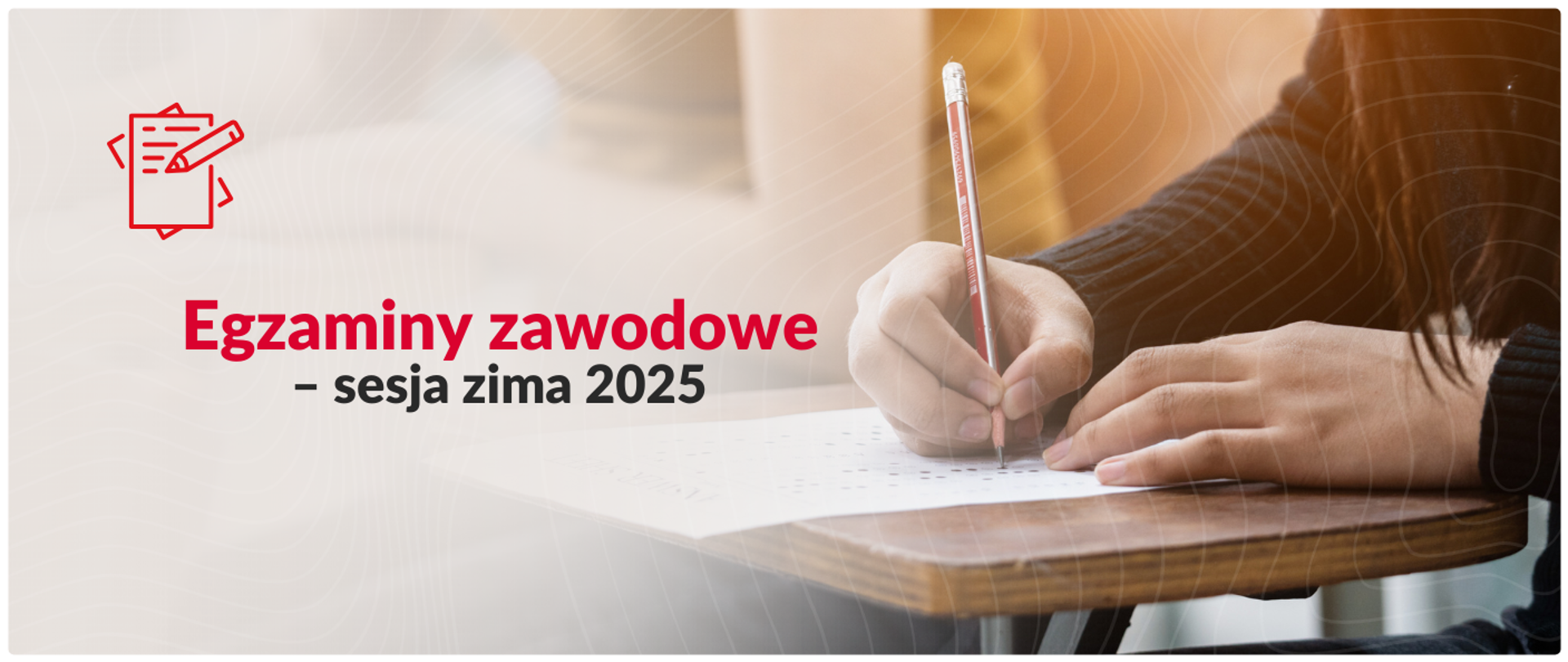 Egzaminy zawodowe – sesja zima 2025 grafika do komunikatu