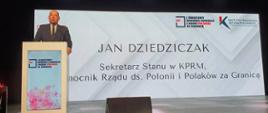 Minister Jan Dziedziczak, Pełnomocnik Rządu do spraw Polonii i Polaków za Granicą przedstawił realizację współpracy z Rodakami za granicą.