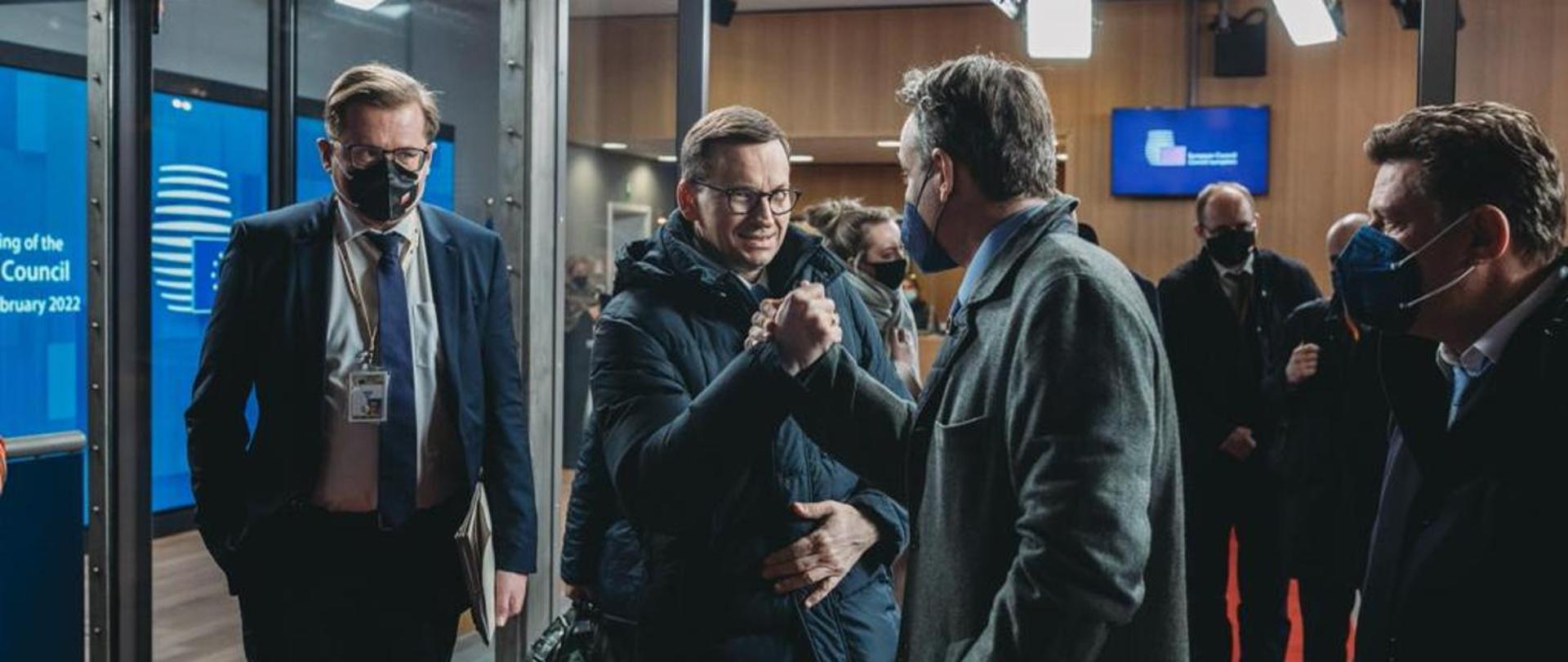 Prime Minister Mateusz Morawiecki during a conversation with the Prime Minister of the Kingdom of Belgium Alexander De Croo