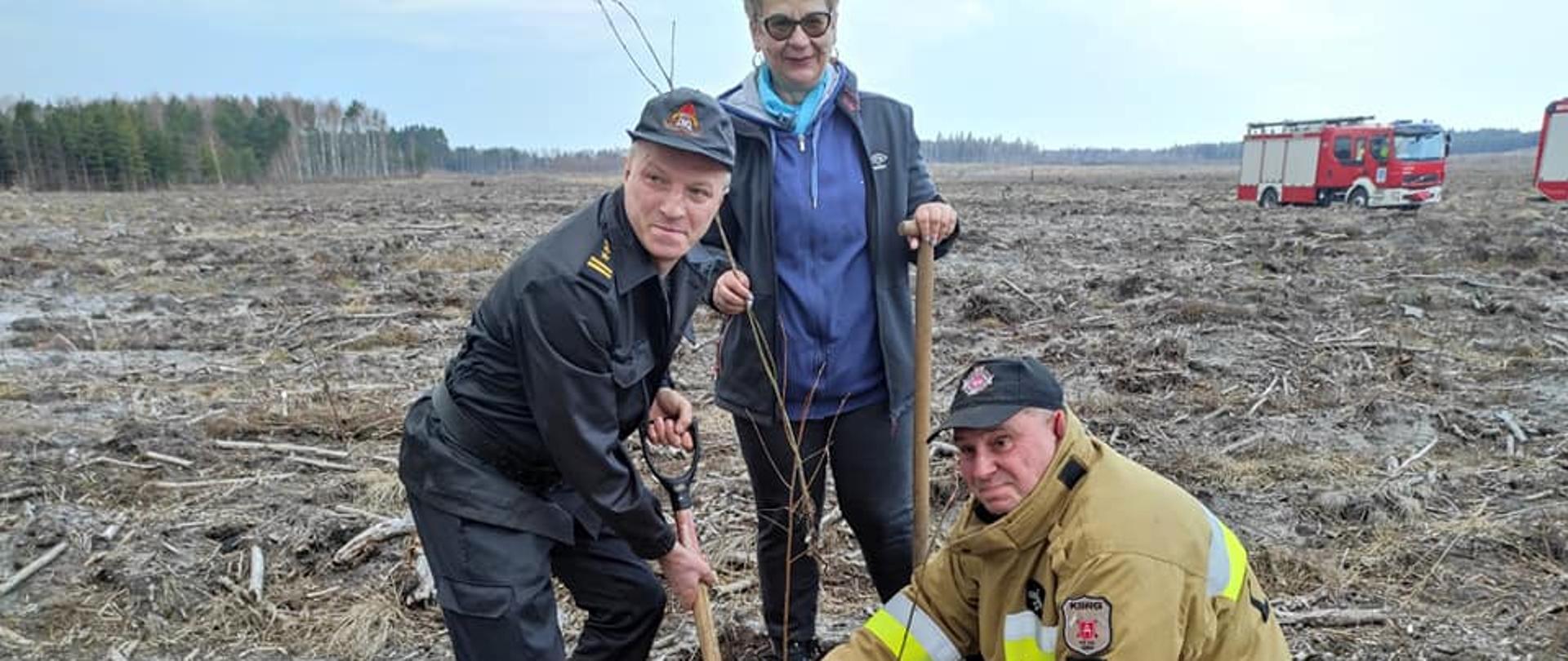 Akcja sadzenia lasu odbyła się w miejscowości Siedlów gm. Żarnów gdzie dokładnie 3 lata temu 23 kwietnia 2019 r. spłonęło około 80 ha lasu.