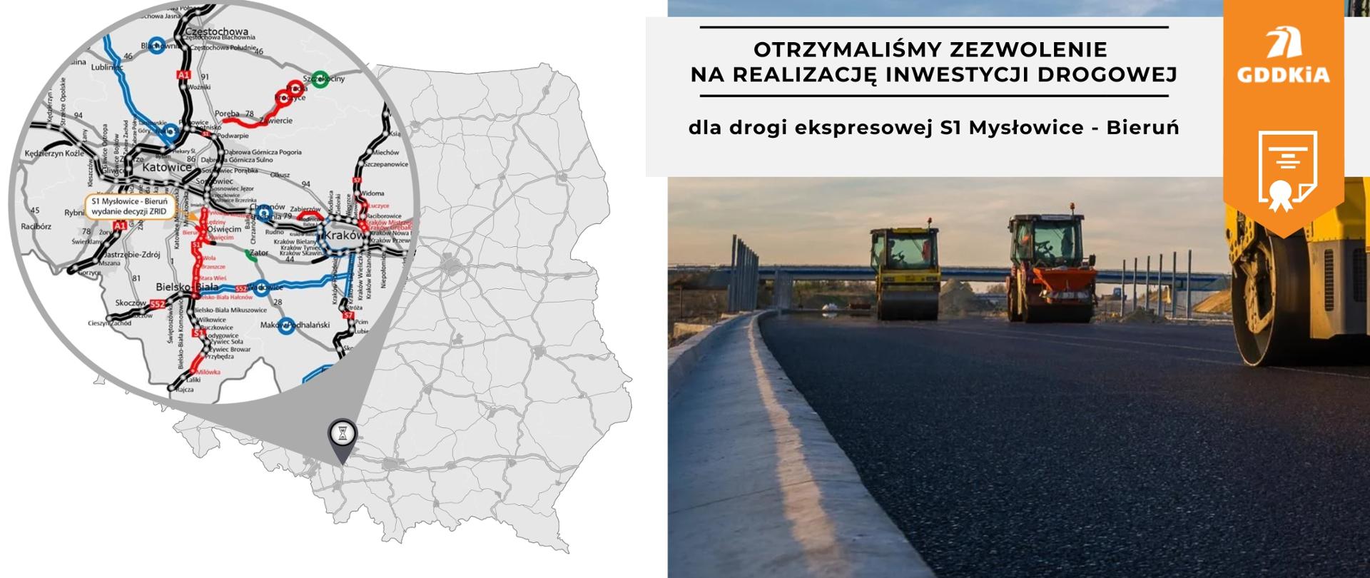 Otrzymaliśmy zezwolenie na realizację inwestycji drogowej dla S1 Mysłowice - Bieruń. Może ruszać budowa