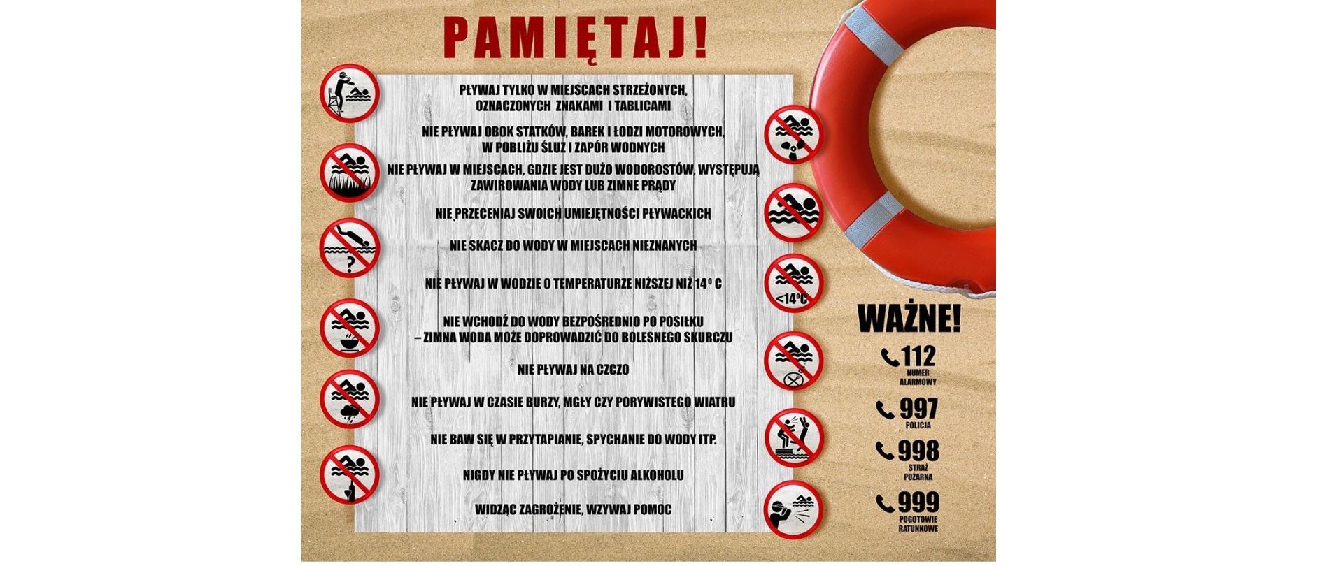 ważne informacje dot. kąpielisk