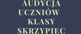 Plakat o treści: Audycja uczniów klasy skrzypiec Pani Renaty Rudnickiej i Pani Iwony Siwiec - 27 listopada 2023 r. godzina 16:30 Sala koncertowa Państwowej Szkoły Muzycznej I stopnia w Płońsku