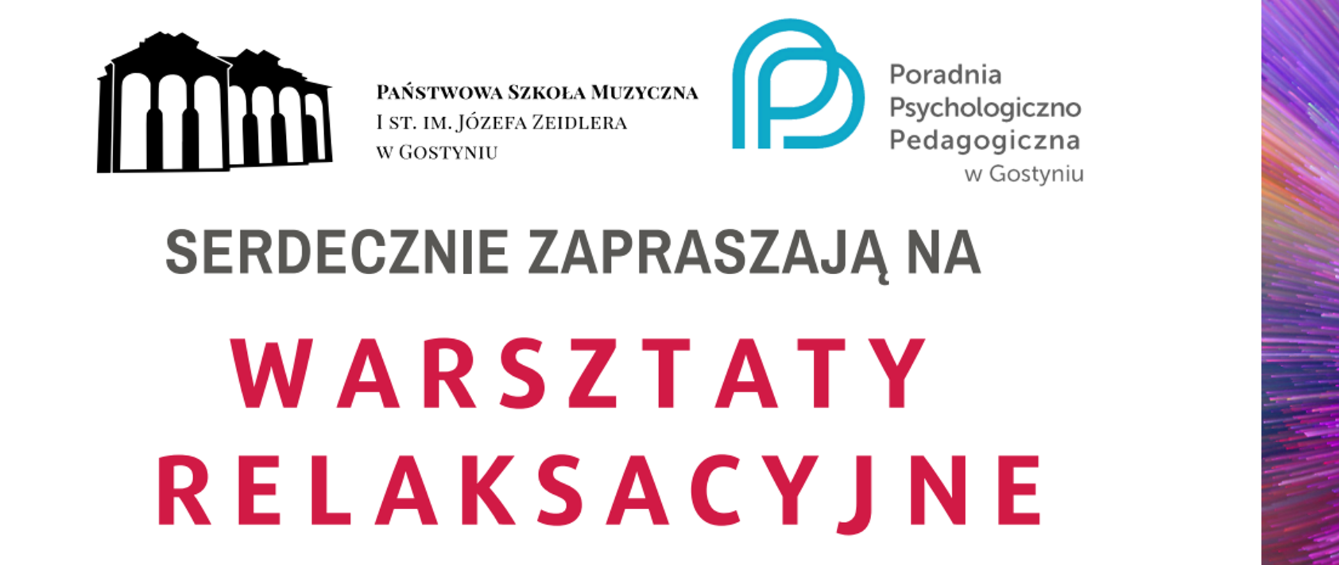 Plakat promujący alckę Muzyka wsparcie osób w depresji - warsztaty relaksacyjne organizowane przez PPP w Gostyniu.