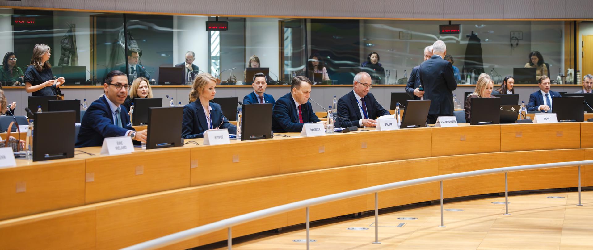 Minister of Foreign Affairs Radosław Sikorski attends Foreign Affairs Council meeting in Brussels on 18 November 2024