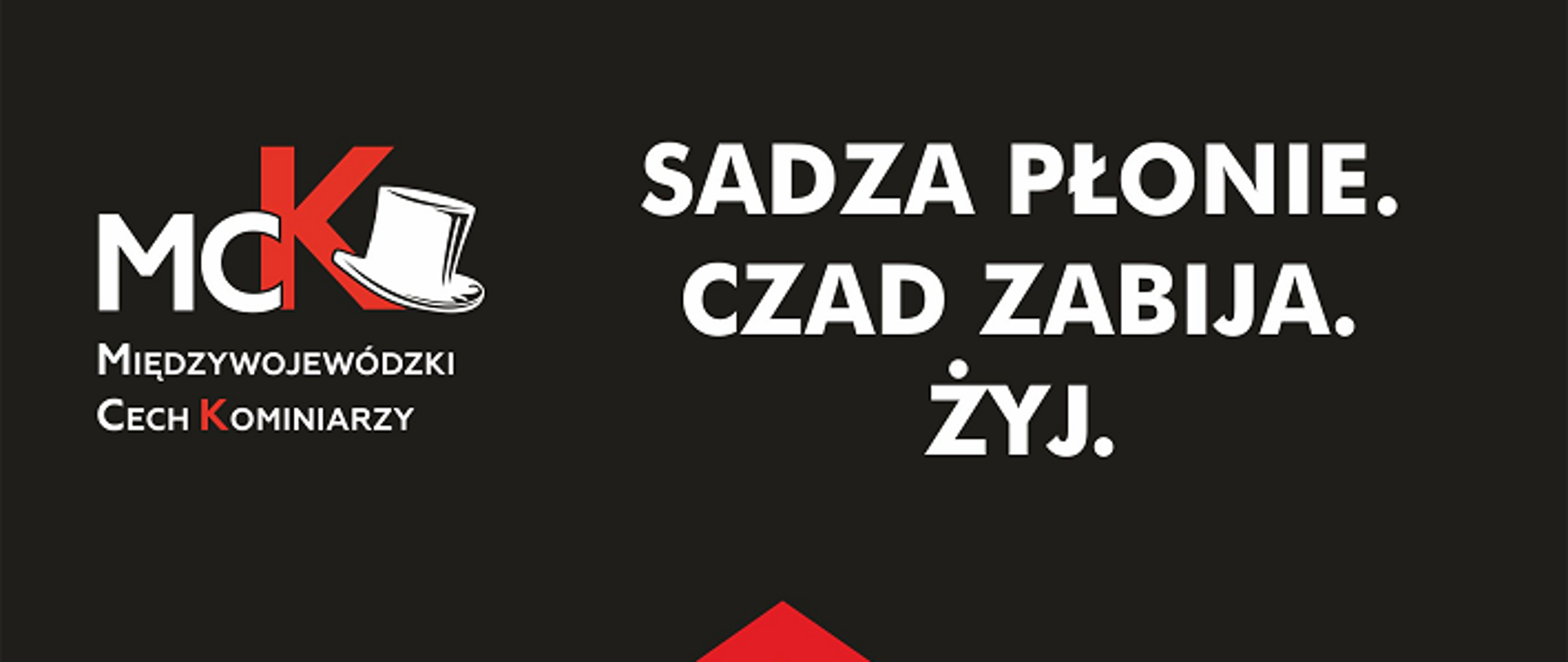 Plakat. Sadza Płonie. Czad Zabija. Żyj