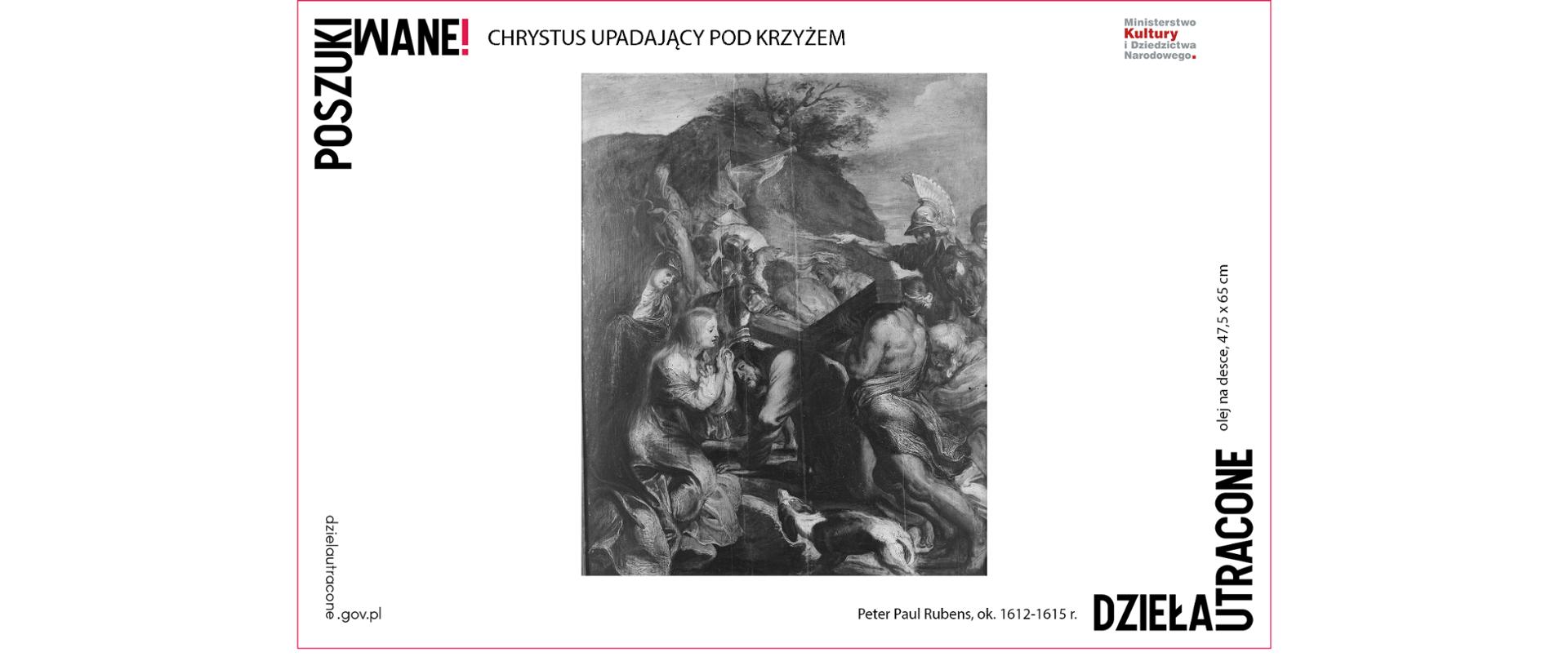 Chrystus upadający pod krzyżem, Peter Paul Rubens, ok. 1612-1615 r., olej na desce, 47,5 x 65 cm