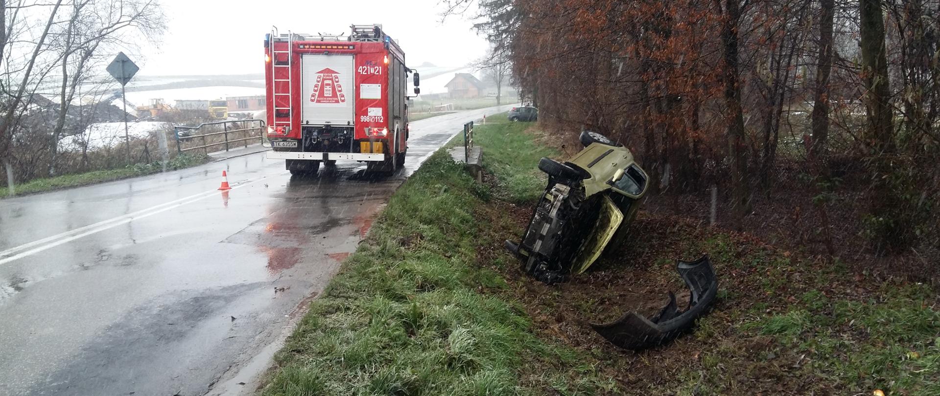 Wypadek drogowy w miejscowości Prokocice.