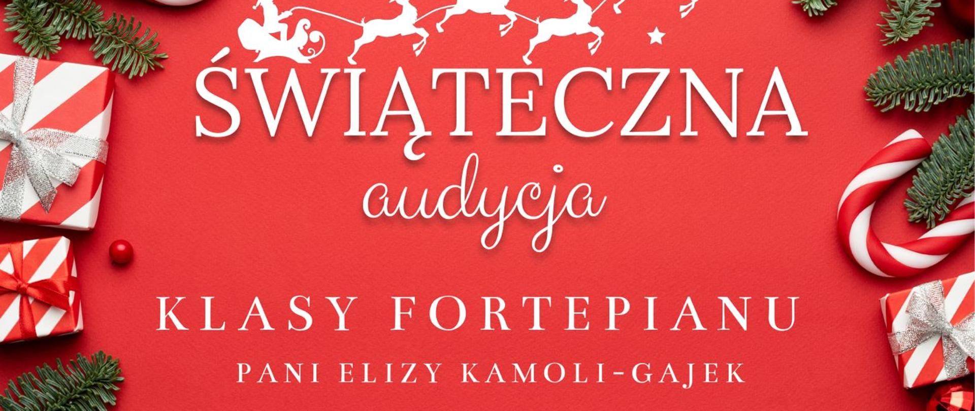 Plakat świąteczna audycja fortepian