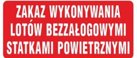 Znak graficzny przedstawiający przekreślony statek powietrzny.