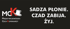 Obraz przedstawia plakat kampanią społeczną "Sadza płonie. Czad zabija. Żyj!" organizowanej przez Międzywojewódzki Cech Kominiarzy pod Honorowym Patronatem Komendanta Głównego Państwowej Straży Pożarnej, Głównego Urzędu Nadzoru Budowlanego, Związku Rzemiosła Polskiego i jest kontynuacją poprzednich kampanii społecznych „Czyszczone kominy to mniejszy smog” oraz "Zaproś kominiarza"