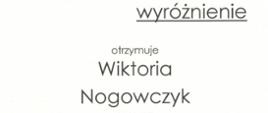 Wiktoria Nogowczyk - Dyplom