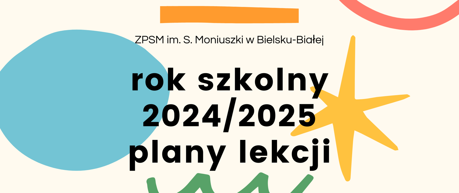 kolorowe tło napis plan lekcji na rok szkolny 2024/2025