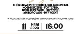 Plakat informacyjny dotyczący Koncertu Sing Be Live odbywającego się w dniu 11.05.2024 o godz. 18.00.