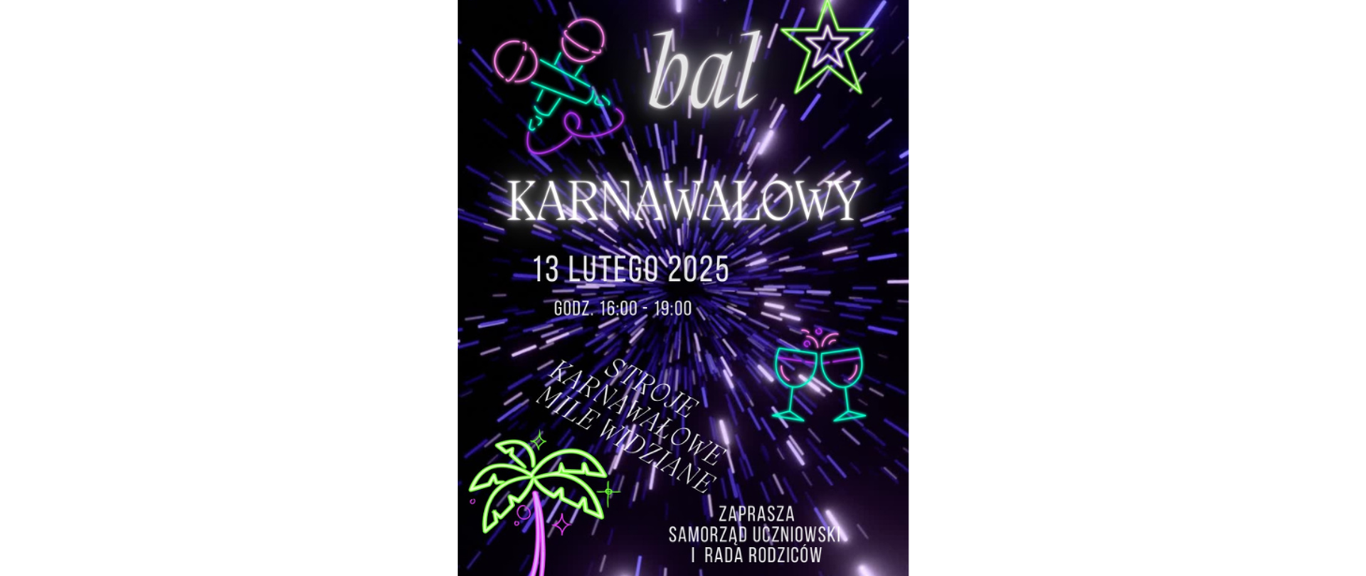 Plakat zabawa karnawałowa 