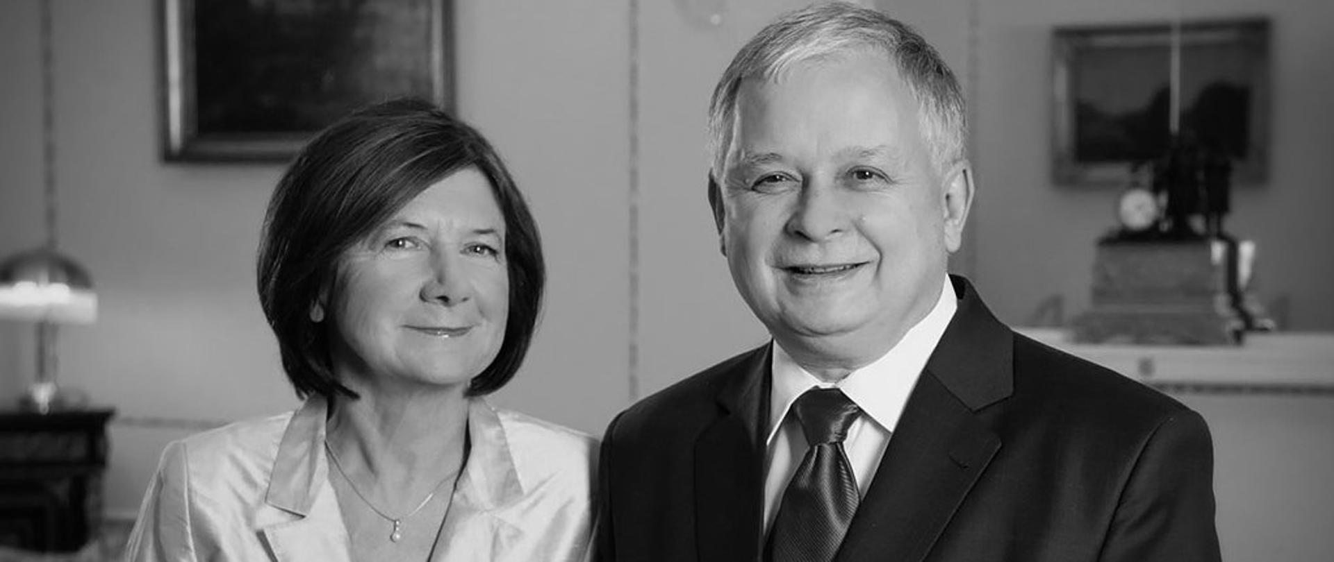 Prezydent Lech Kaczyński wraz z żoną Marią