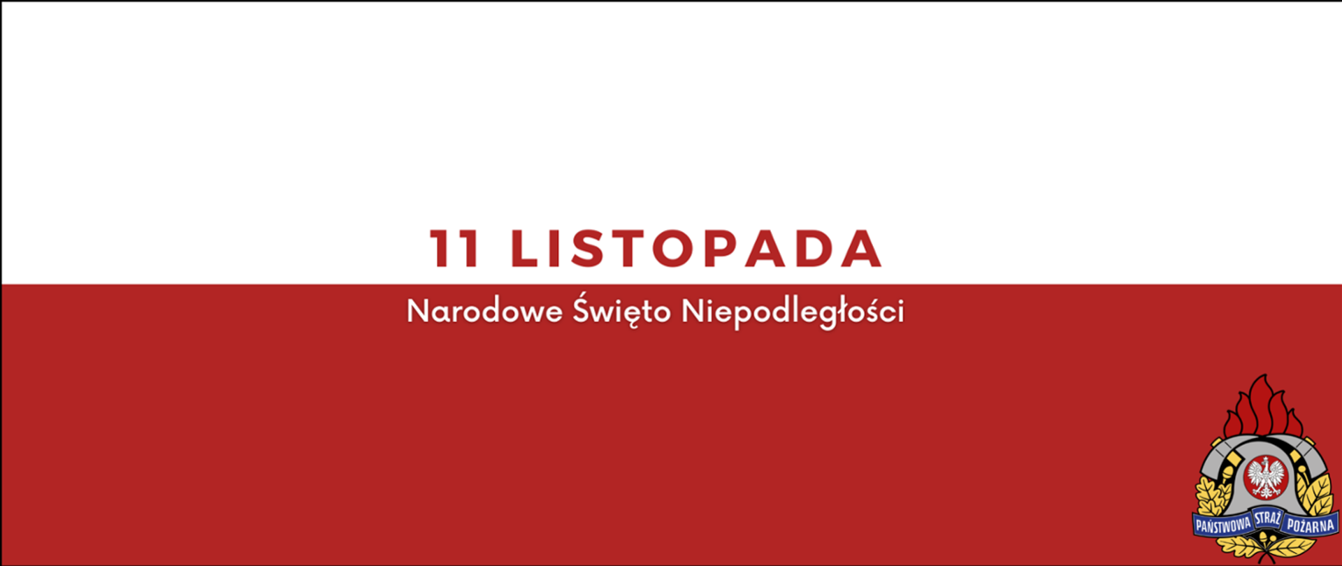 Flaga Polski z logiem PSP.