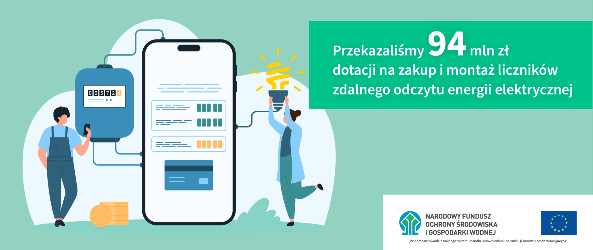 94 mln zł dotacji na zakup i montaż liczników zdalnego odczytu energii elektrycznej - grafika ilustracyjna