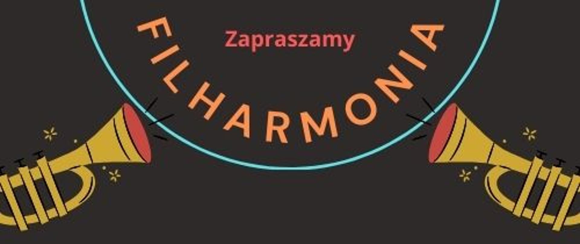 Plakat Mała Filharmonia na ciemnym tle 