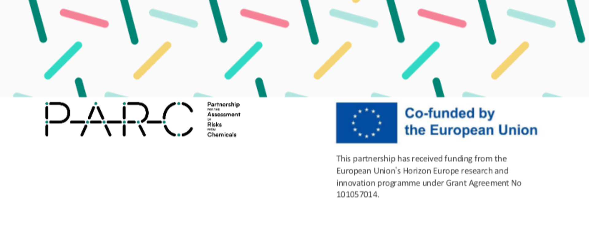 Grafika projektu PARC przedstawiająca kolorowe linie. Poniżej napis: PARC, logo Unii Europejskiej z napisem Co-funded by the European Union