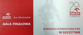 Grafika przedstawia baner Komendy Powiatowej PSP w Szczytnie z uroczystej gali Orlen dla strażaków
