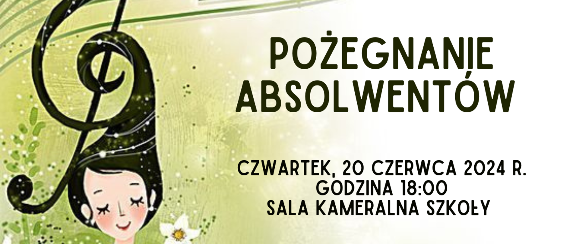 Zdjęcie przedstawia informację o pożegnaniu absolwentów